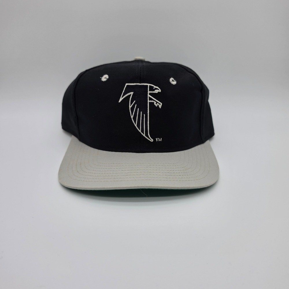 Vintage The Game Atlanta Falcons Hat Black Grey Fitted 6 7/8 NFL Throwback Logo